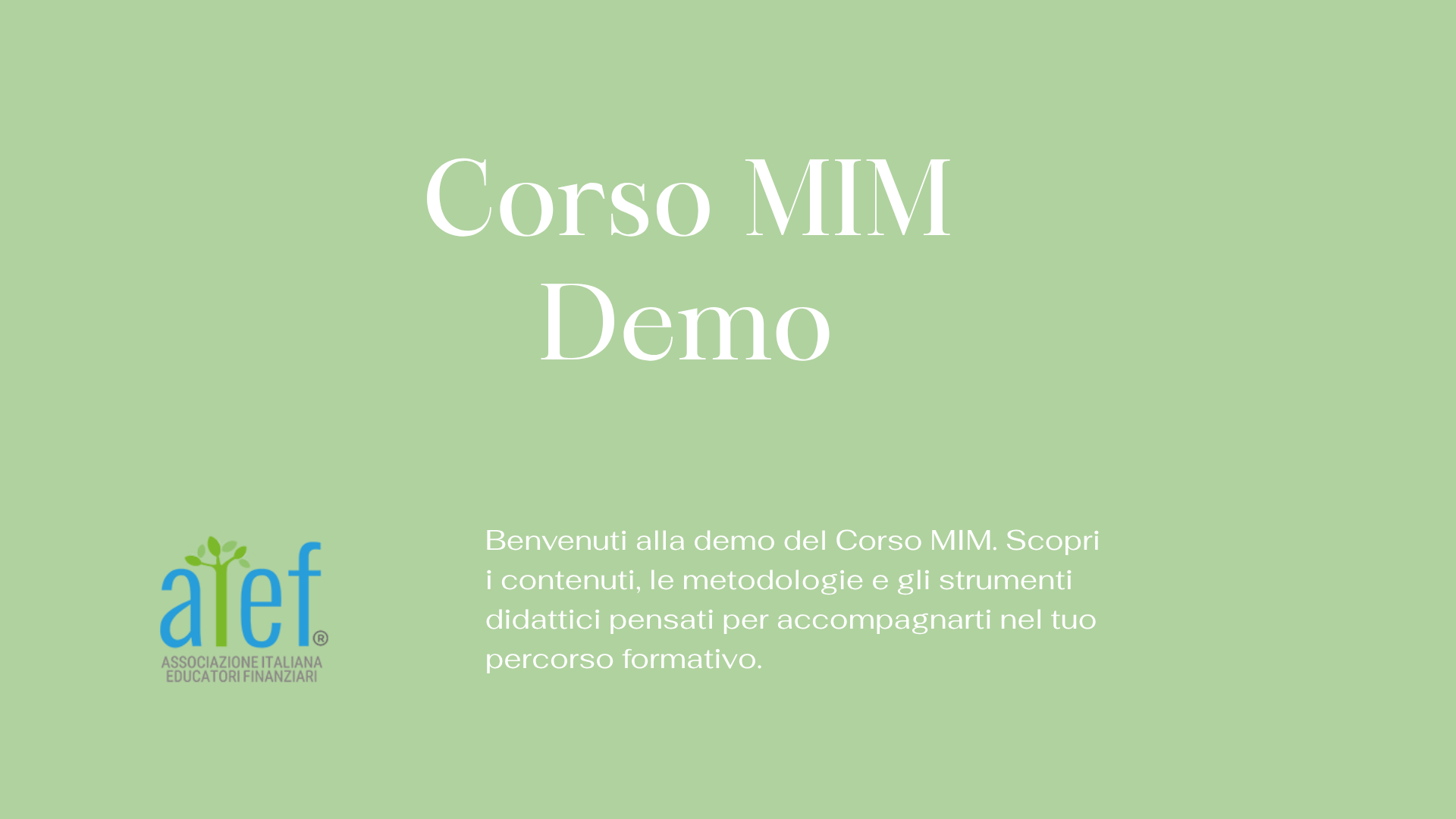 CORSO MIM - DEMO